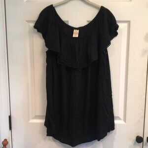 Faded Glory brand size 2X pullover sleeveless rayon top with ruffle overlay